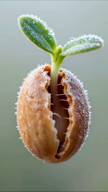 Волшебство природы: росток из семени #природа #рост #фотография