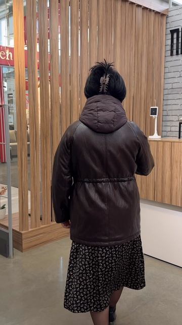 ▫️ Новинка! Куртка из экокожи с кулиской на талии и съёмной манишкой с капюшоном !