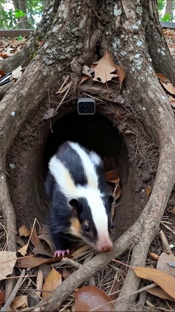 Приключения енота в лесной норе #природа #животные #приключения