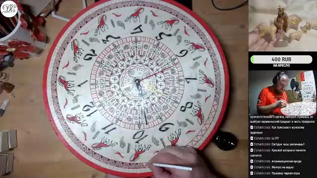 Творческий стрим. Не лепка. Мезенская роспись. Часы. Продолжение 3.0 #ДС_керамист #DSceramist