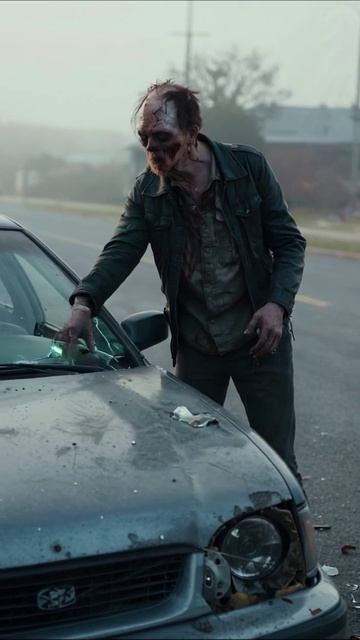 Зомби на пустой дороге: выживание в апокалипсисе #зомби #ужасы #апокалипсис