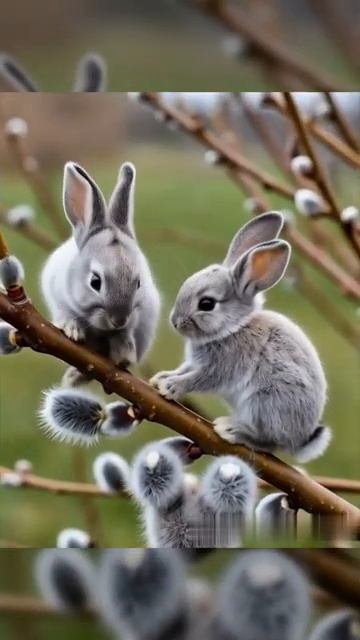 🐇С Вербным Воскресеньем! 🐇 Вербные зайчики. #ai #cute #rabbit #зайчик #верба