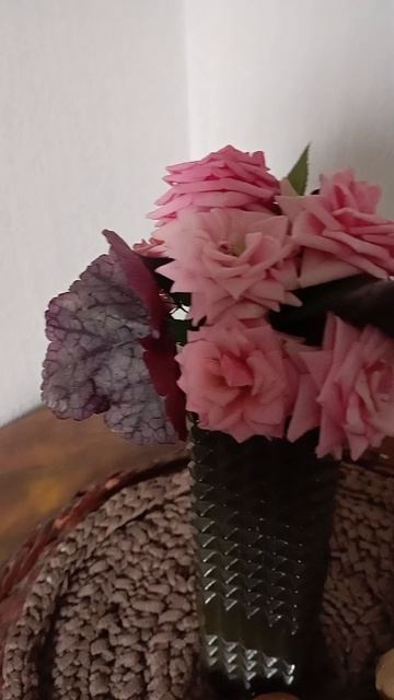 Гейхера Plum Royale и роза Кордана