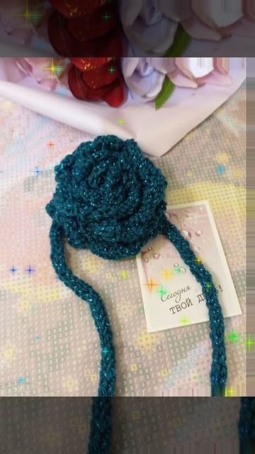чокер цветок спицами