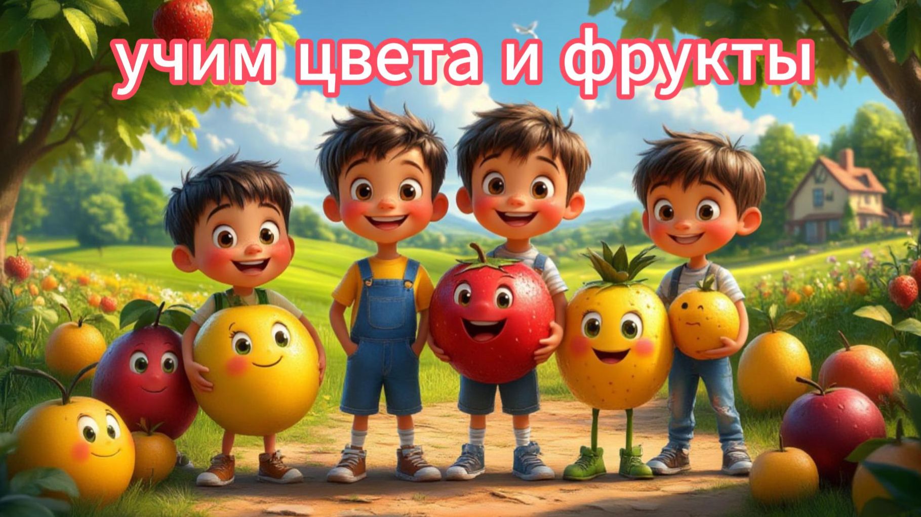 мультик для детей . Учим цвета и фрукты.Обучалка