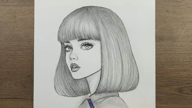 Как шаг за шагом нарисовать красивое лицо девушки  простым карандашом