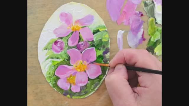 Акриловая живопись. Нежные цветы. Мастер-класс по рисованию для начинающих.