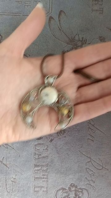 кулон лунница #wirewrap #украшения #талисман #кулон #ручнаяработа