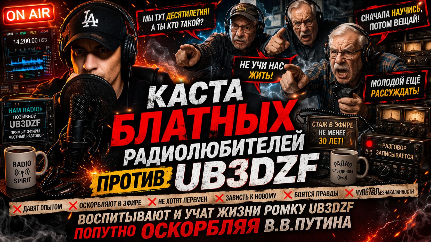 Каста блатных радиолюбителей воспитывает и учит жизни Ромку UB3DZF попутно оскорбляя В.В.Путина