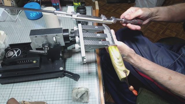 Заточка охотничьего ножа с клинком ДИ103МП.