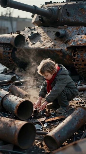 Детство среди руин: потерянные мечты #война #разрушение #боль