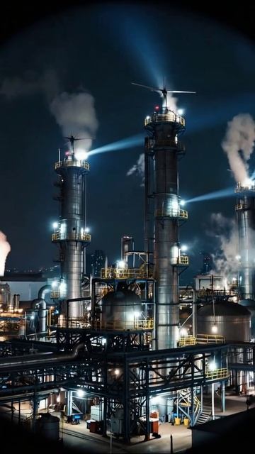 Ночная безысходность: завод в огнях #индустрия #экология #безнадега