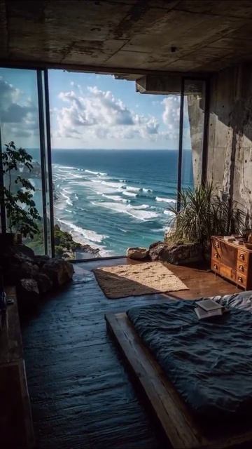 Аскетичный интерьер, впускающий пену большой воды