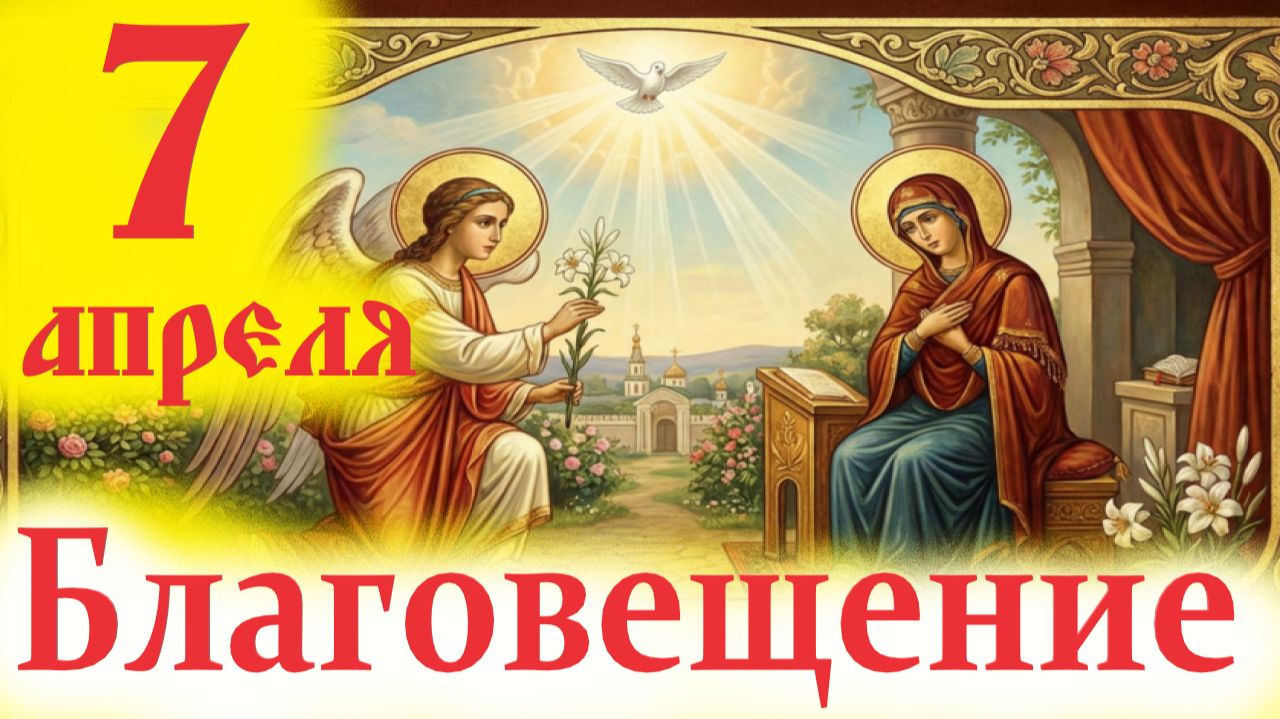 7 Апреля-Благовещение Богородицы. Великий Церковный праздник на Великий Вторник 2026