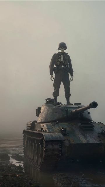 Отголоски войны: Сквозь тьму кости на танке #война #скелет #тоска