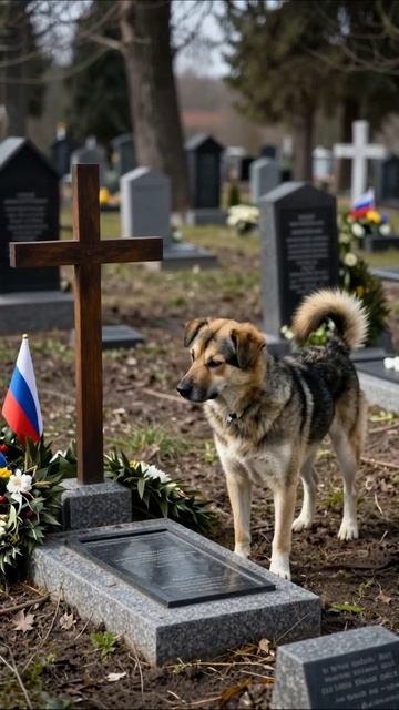 Печаль утраты: Верный друг среди могил #собака #печаль #память