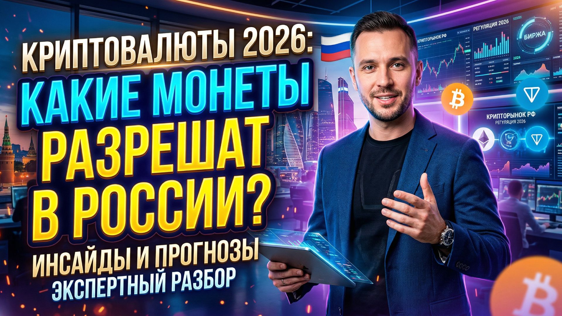 Криптовалюты на бирже в России: какие допустят к торгам в 2026 году?