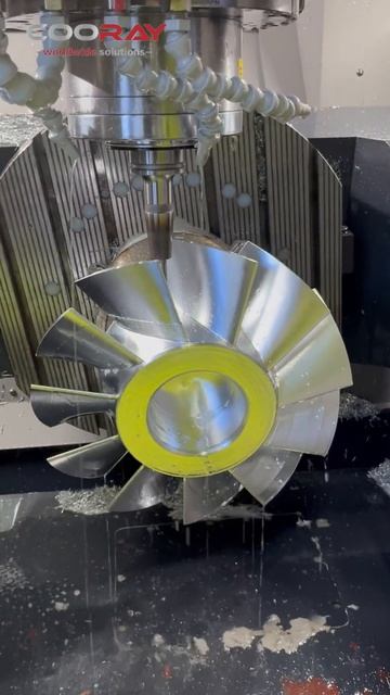 Фрезерование лопаток по точкам  #Пятиосная синхронная обработка #Токарнаяобработка