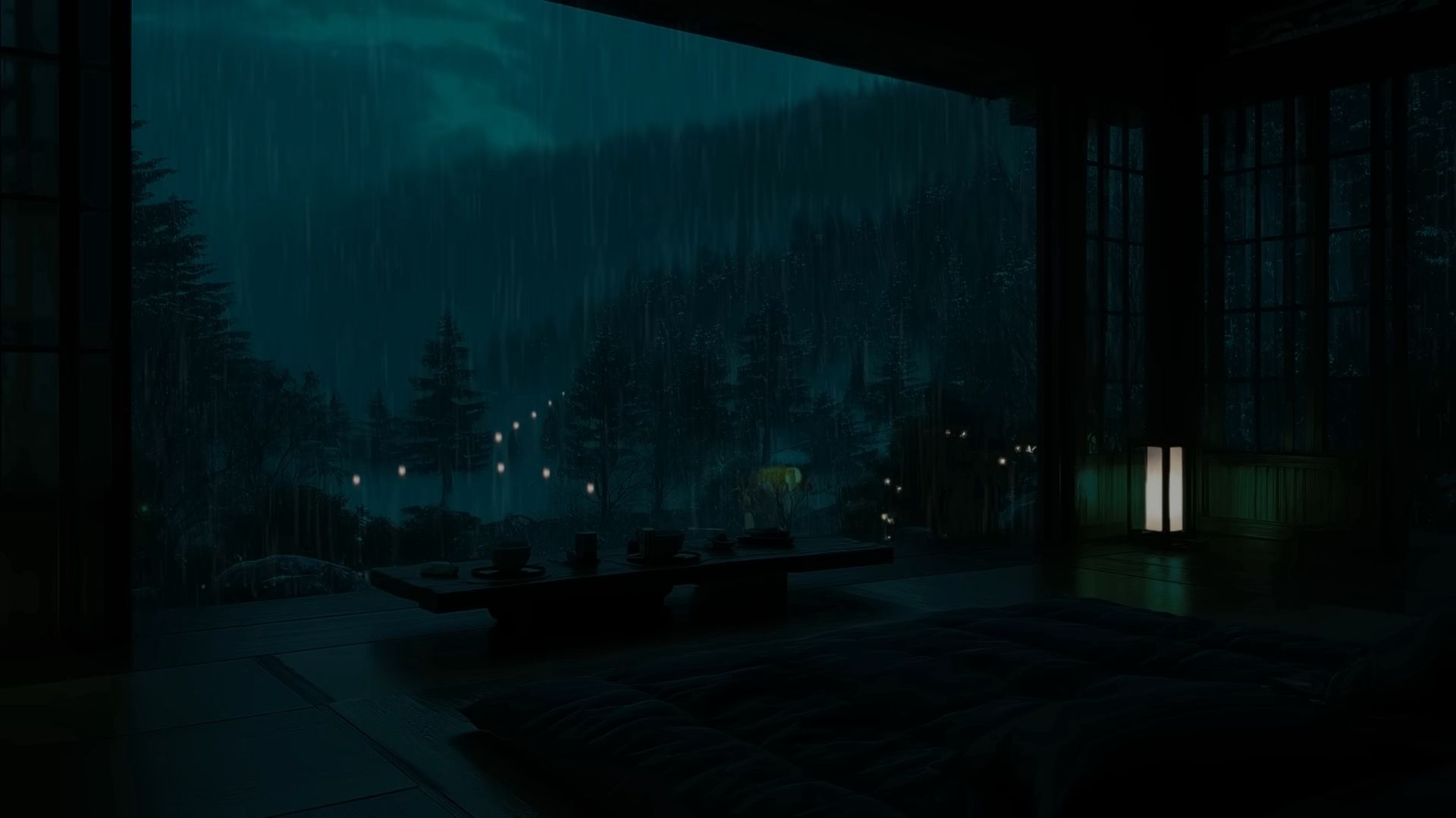 Дождь за окном с грозой для сна и отдыха ⛈️🌙