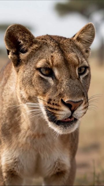 Львица в дикой природе: близкий взгляд на королеву саванны #животные #природа #дикаяприрода