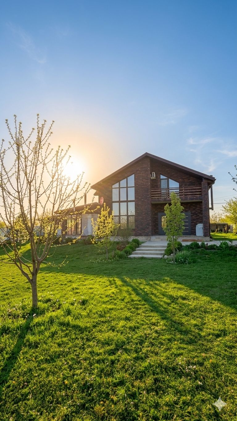 Дом с шикарным садом и большим участком