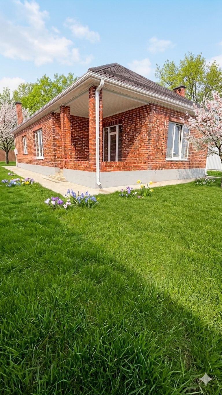 Просторный кирпичный дом с продуманной планировкой