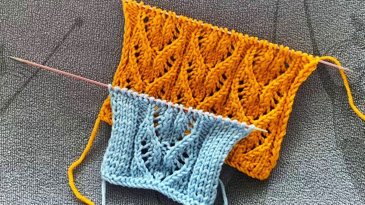 красивый ажурный узор спицами🧶