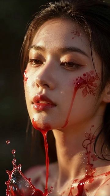 Кровавые цветы: Искусство и красота #искусство #фотоискусство #кровь