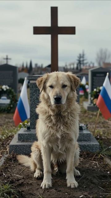 Одинокая преданность на могиле: история потери #печаль #собака #жизньпосле