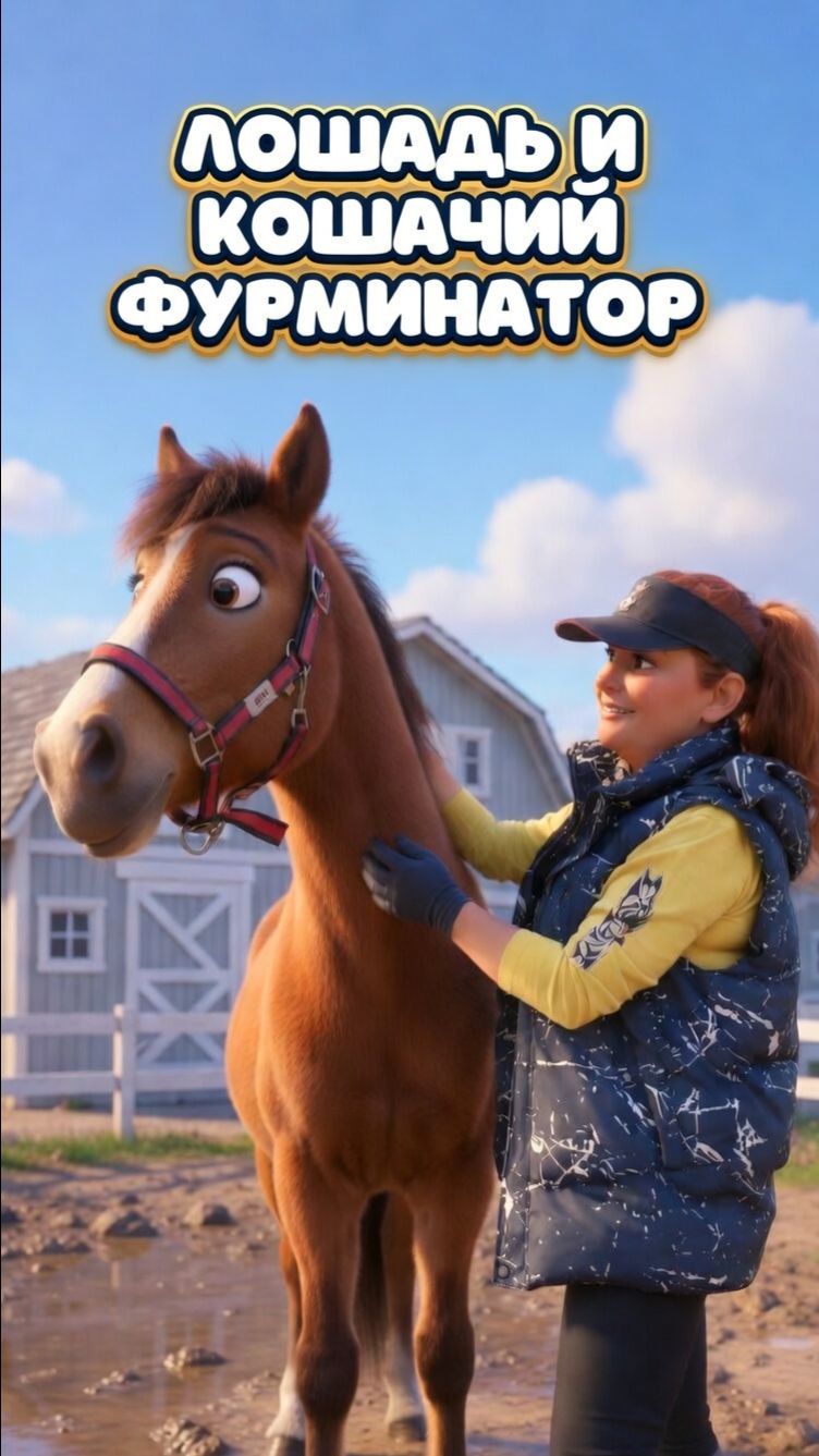 Лошадь и кошачий фурминатор…