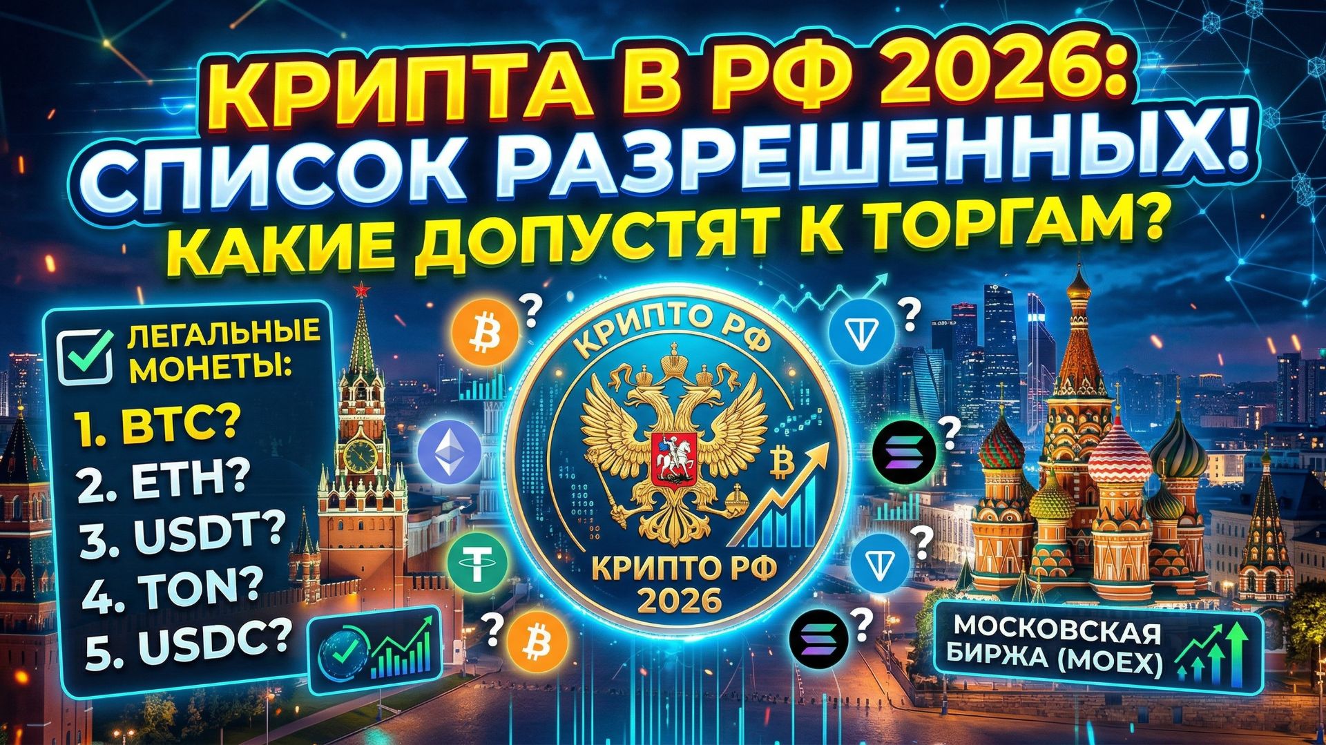 Какие криптовалюты допустят в России в 2026