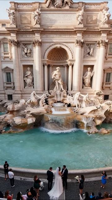 Свадебная церемония у Фонтана Треви в Риме #свадьба #Рим #ФонтанТреви
