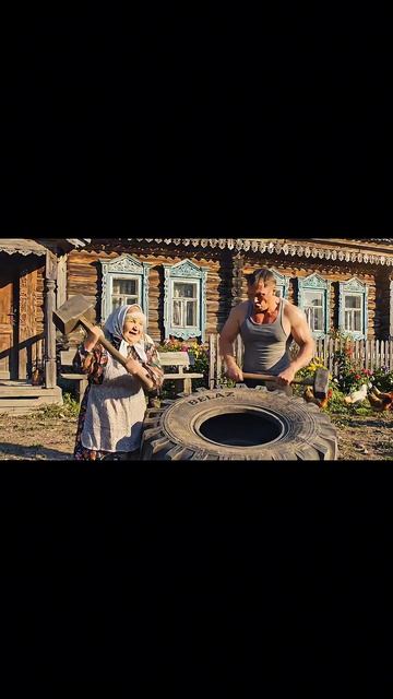 Бабушка показала внуку-качку КАК НАДО 💪😂