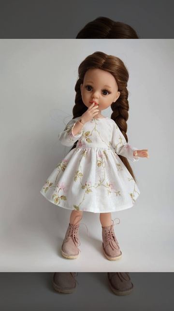 Платье с рукавом реглан для кукол Паола Рейна