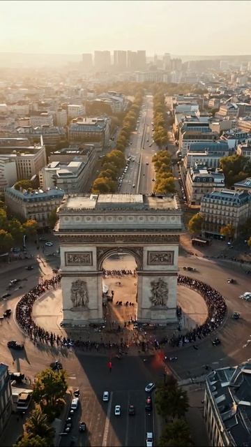 Париж с высоты: Красота Монумента #Париж #Арка #Путешествия