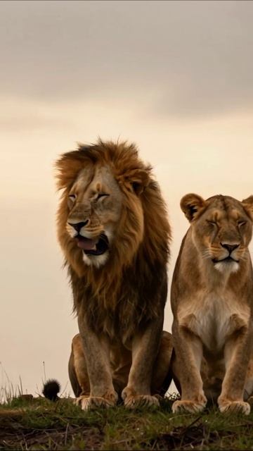 Львы в природе: король и его королева #дикость #живаяприрода #львы