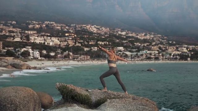 Video Of Doing Yoga On Seashore