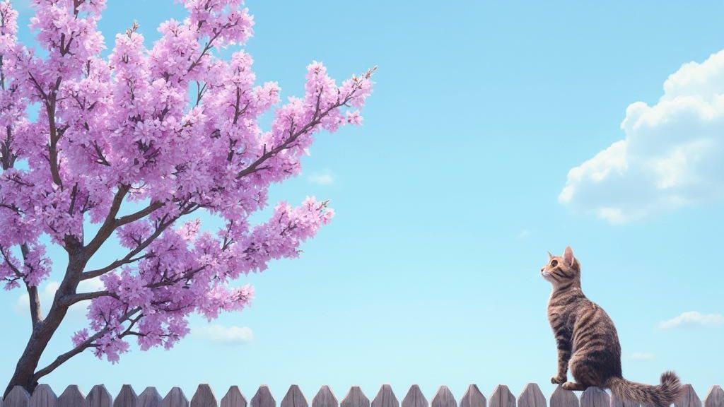 Сирень и кот