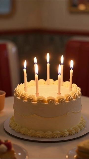 С днем рождения: нежный торт с свечами! #деньрождения #торт #свечи