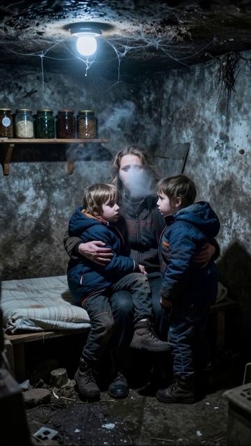 Мрак и страх: единственное убежище матери с детьми #безысходность #семья #выживание