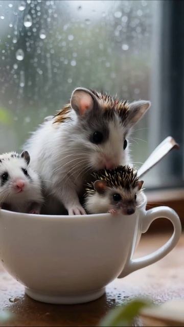 Милые зверьки в чашке: как они веселят нас! #домашниеживотные #питомцы #радость