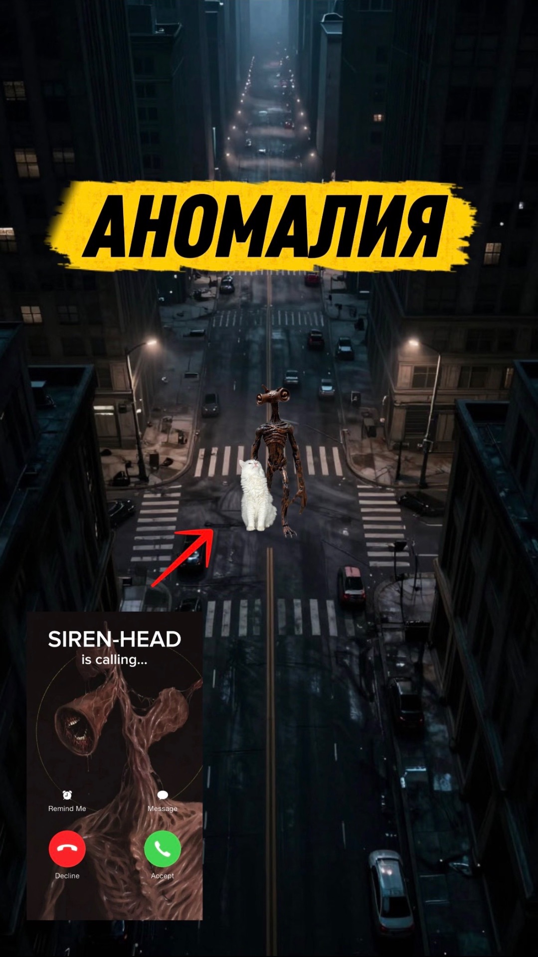 АНОМАЛИЯ 6789 🙀 #кот #кошка #животные #ужасы #страшно #ужастик #сиреноголовый