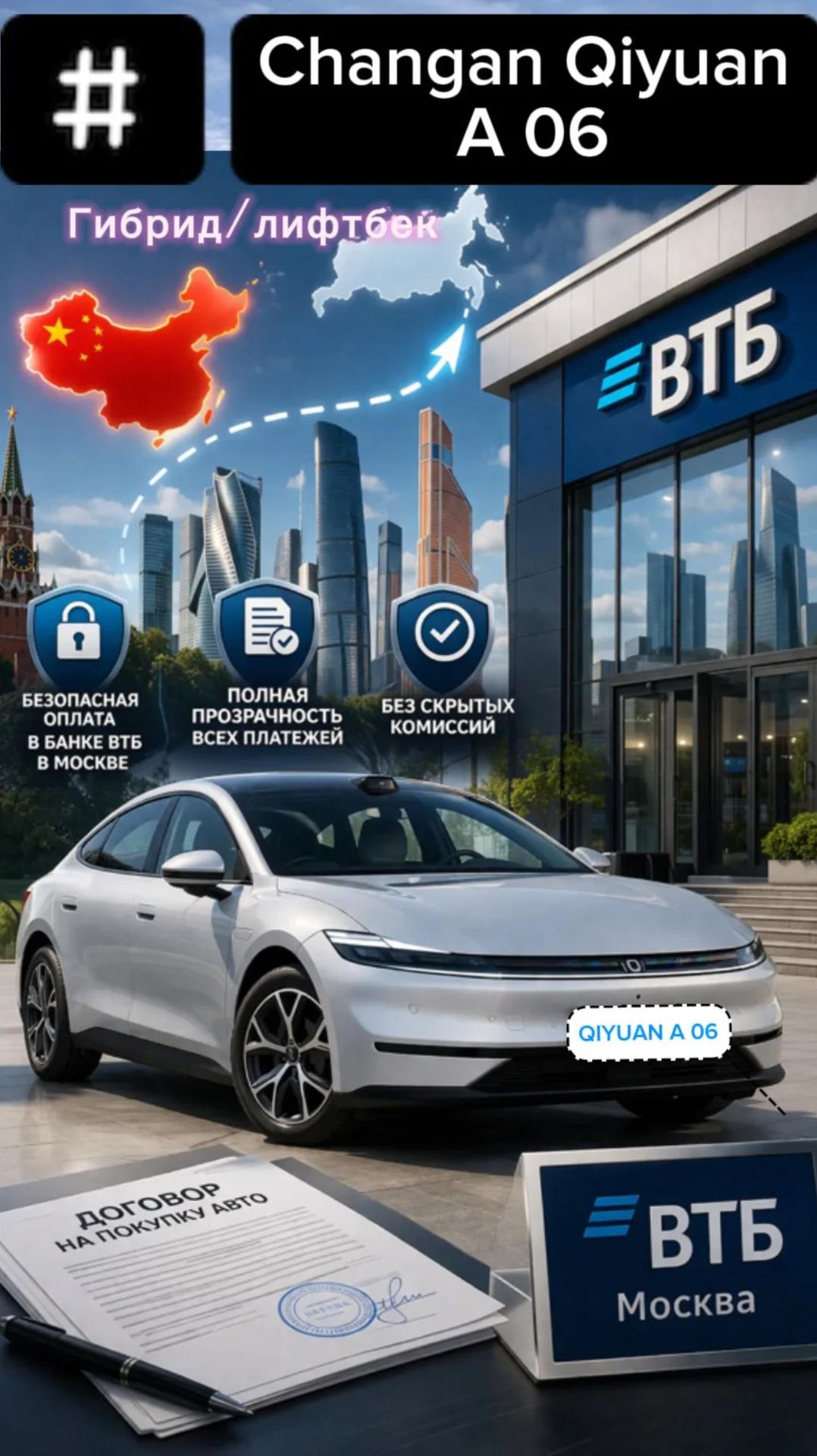 Топовый гибрид от Чанган А 06 ULTRA + оплатили в Москве за 2.5 млн.р #чанган #qiyuan #a_06 #q_05