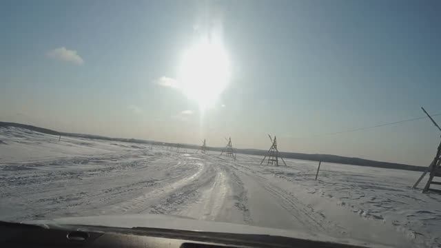 Ледовая Оханская переправа р.Кама, март 2026