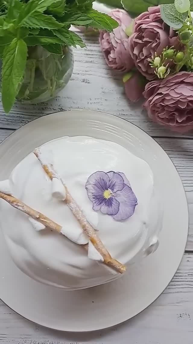 Белковая глазурь на Швейцарской меренге!😍😍😍