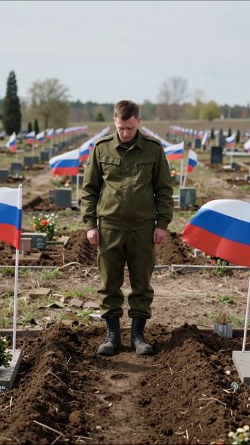 Печаль и утрата: солдат на кладбище #память #потеря #война