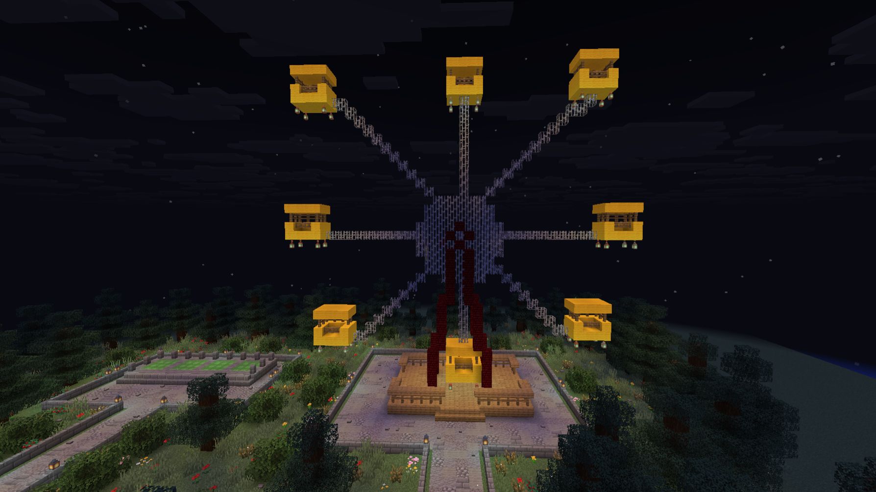 Строим Колесо Обозрения, почти такое же, как в Припяти, в Майнкрафте.