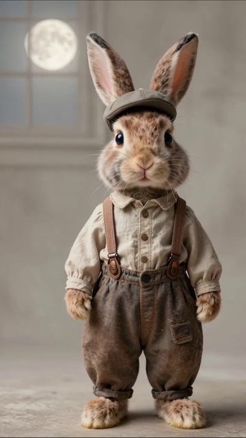 Забавный кролик в модной одежде #кролик #анимация #приключения