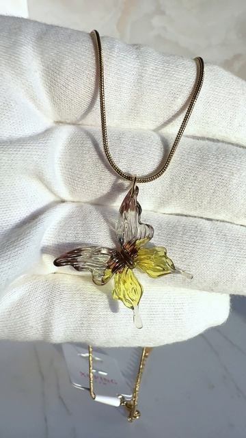 Подвеска с акриловой бабочкой на цепочке 40-45 см., Xuping Jewelry