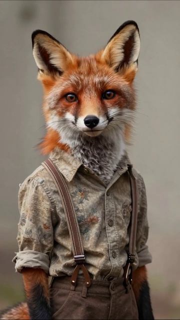 Лиса в стильной одежде: необычное сочетание #арт #фантазия #мультяшныйперсонаж